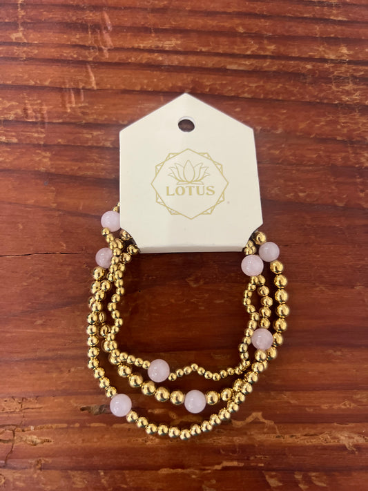 Gold Sadie Bracelet - Rose Quartz