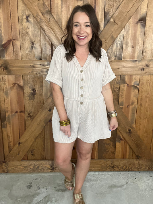 Summertime Cool Romper - Oatmeal
