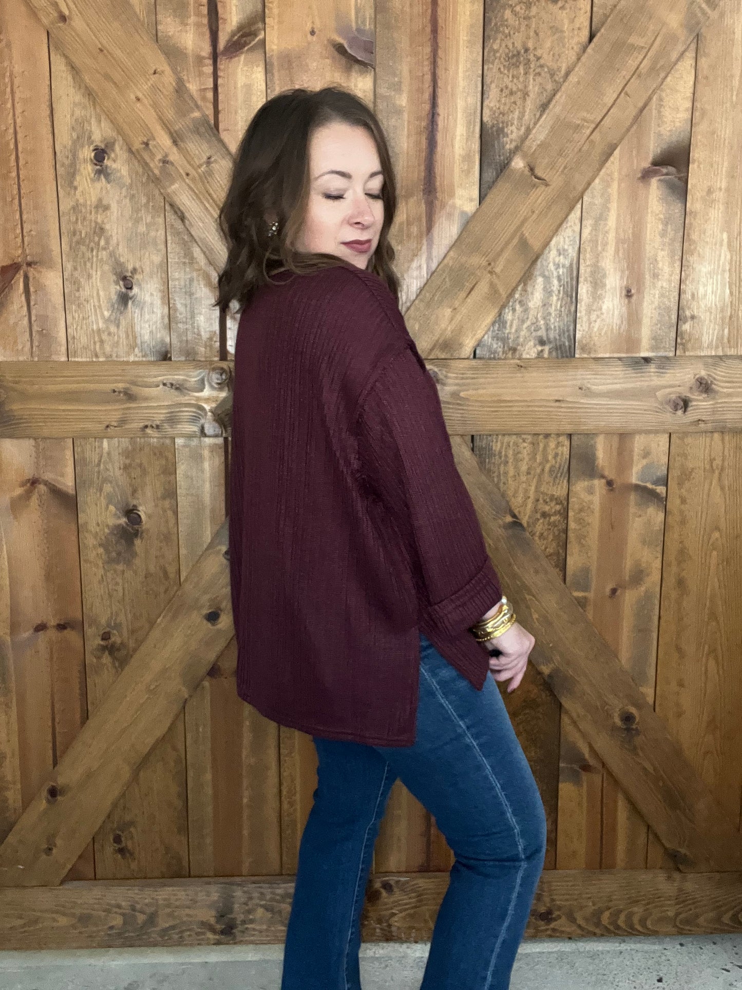 Let The Dust Settle Top - Plum