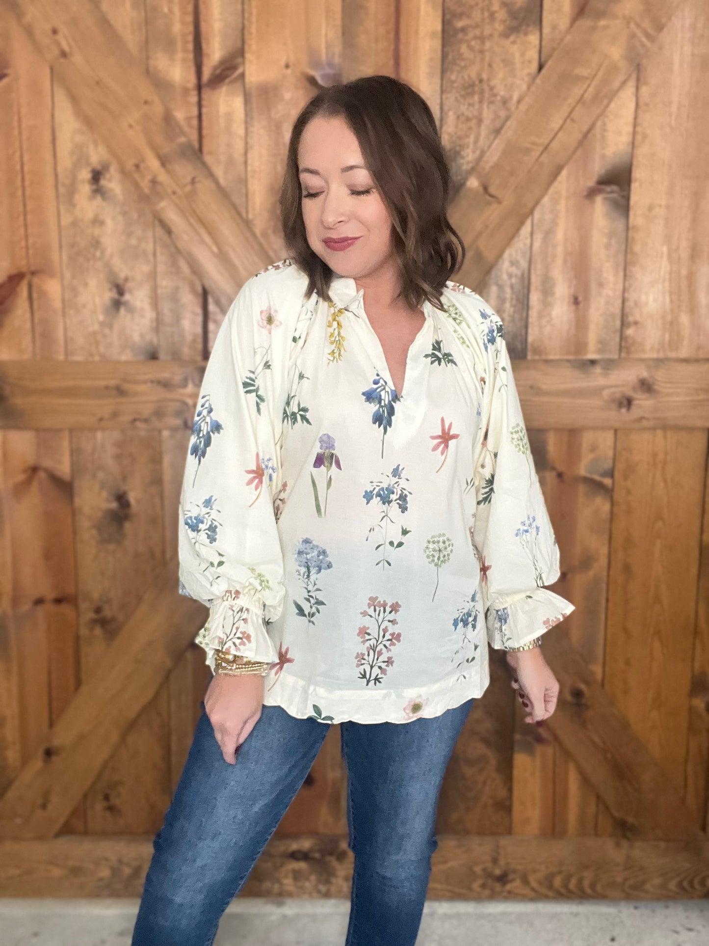 Dainty Blooms Top - Cream