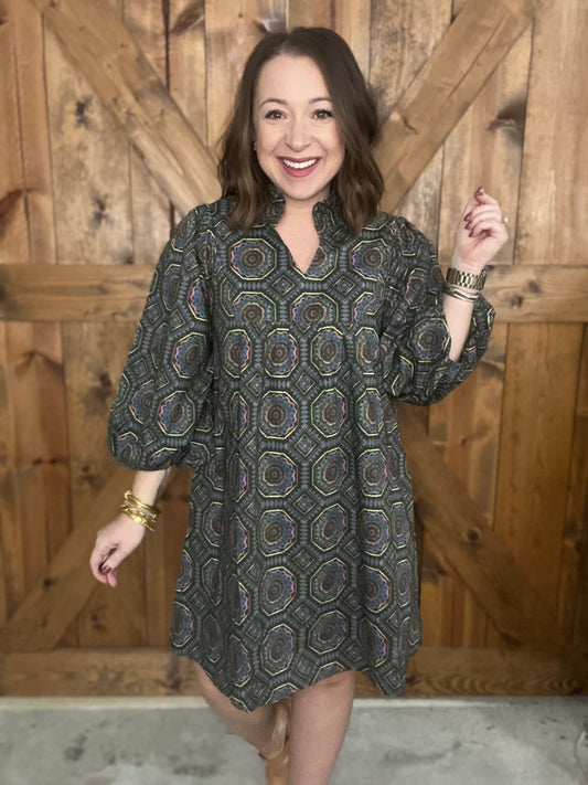 Catch a Glimpse Dress - Olive