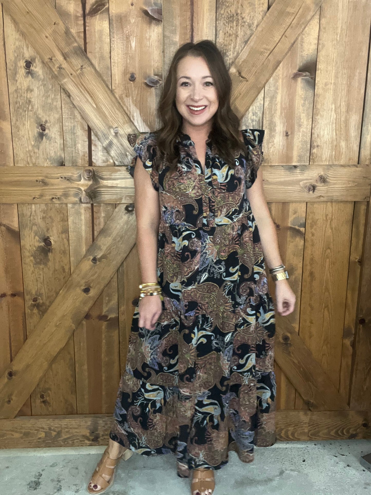 Fall Spice Midi Dress - Black