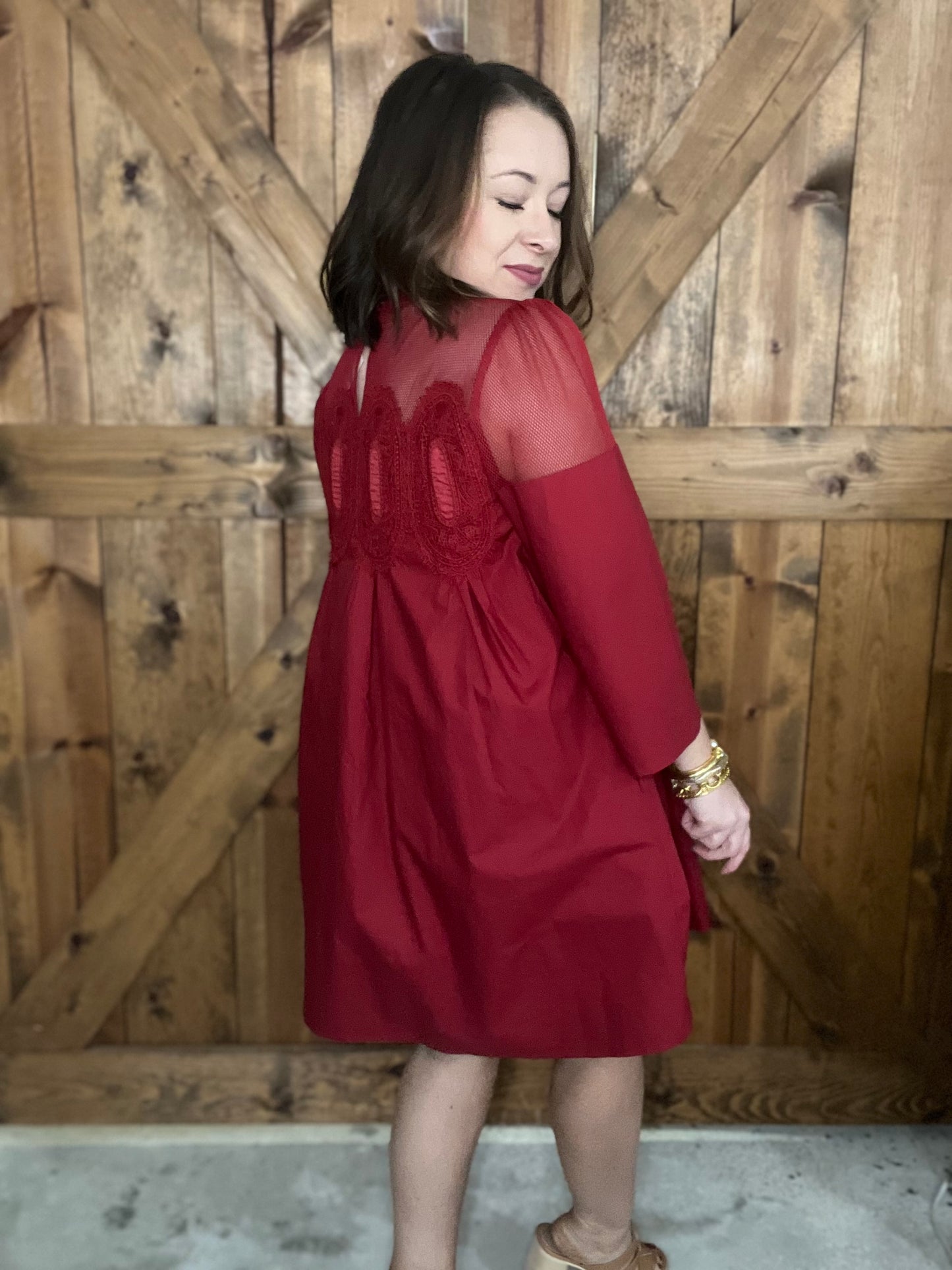 Meet Me at Midnight Dress - Burgundy