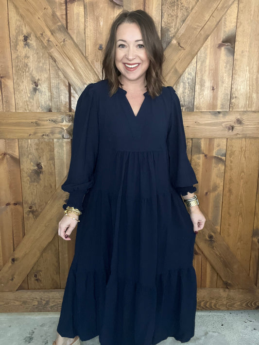 Fall Dreams Dress - Navy