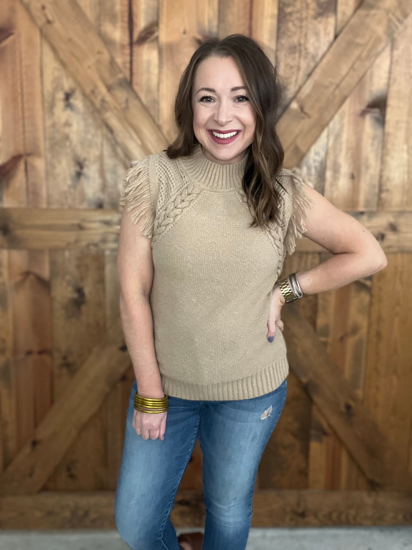 Feathered Indian Sweater Vest