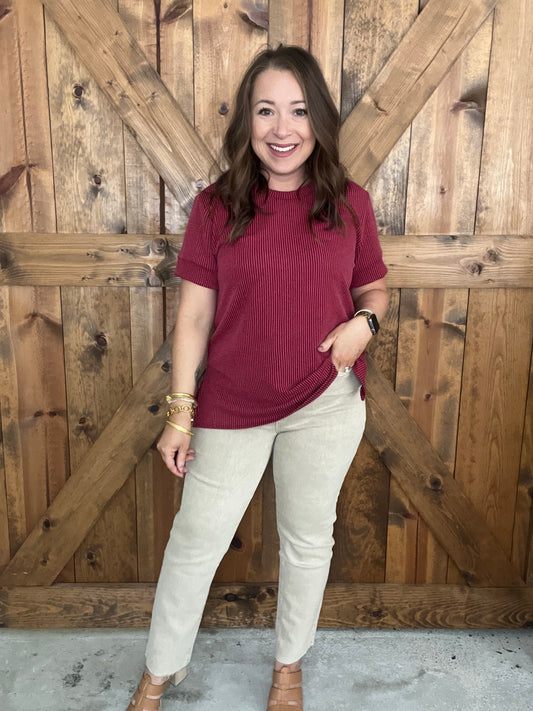 Basic Bliss Top - Cranberry