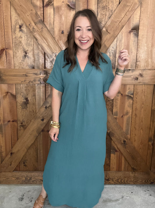 Take Your Pick Dress - Teal