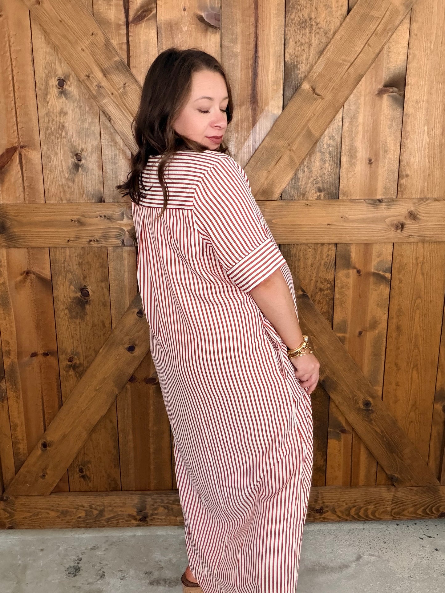 Cedar Stripe Midi Dress