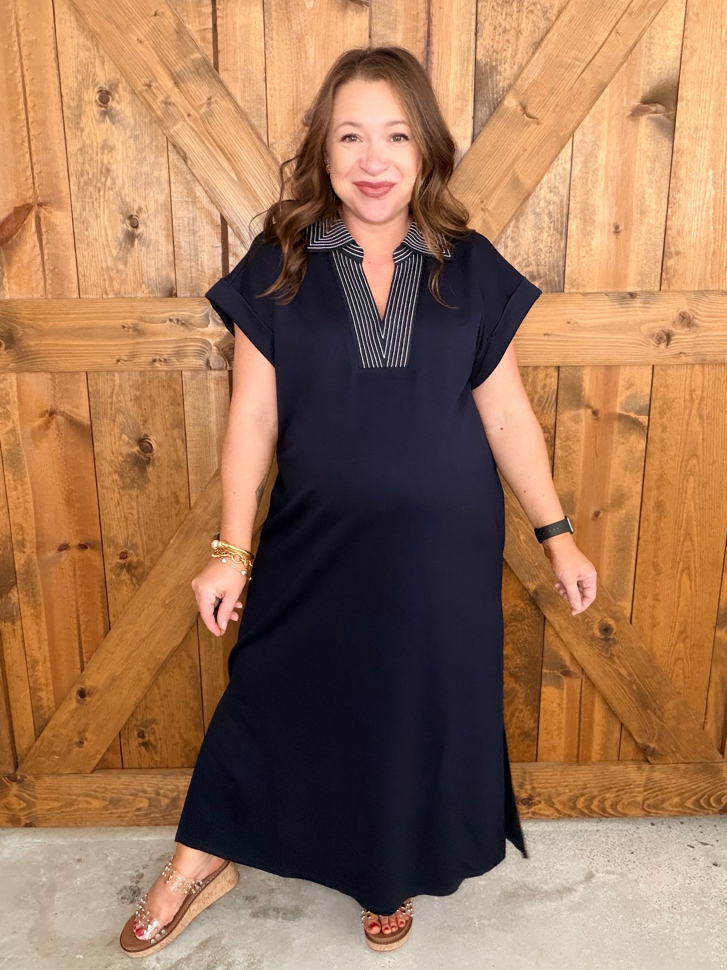 On Repeat Midi Dress - Navy
