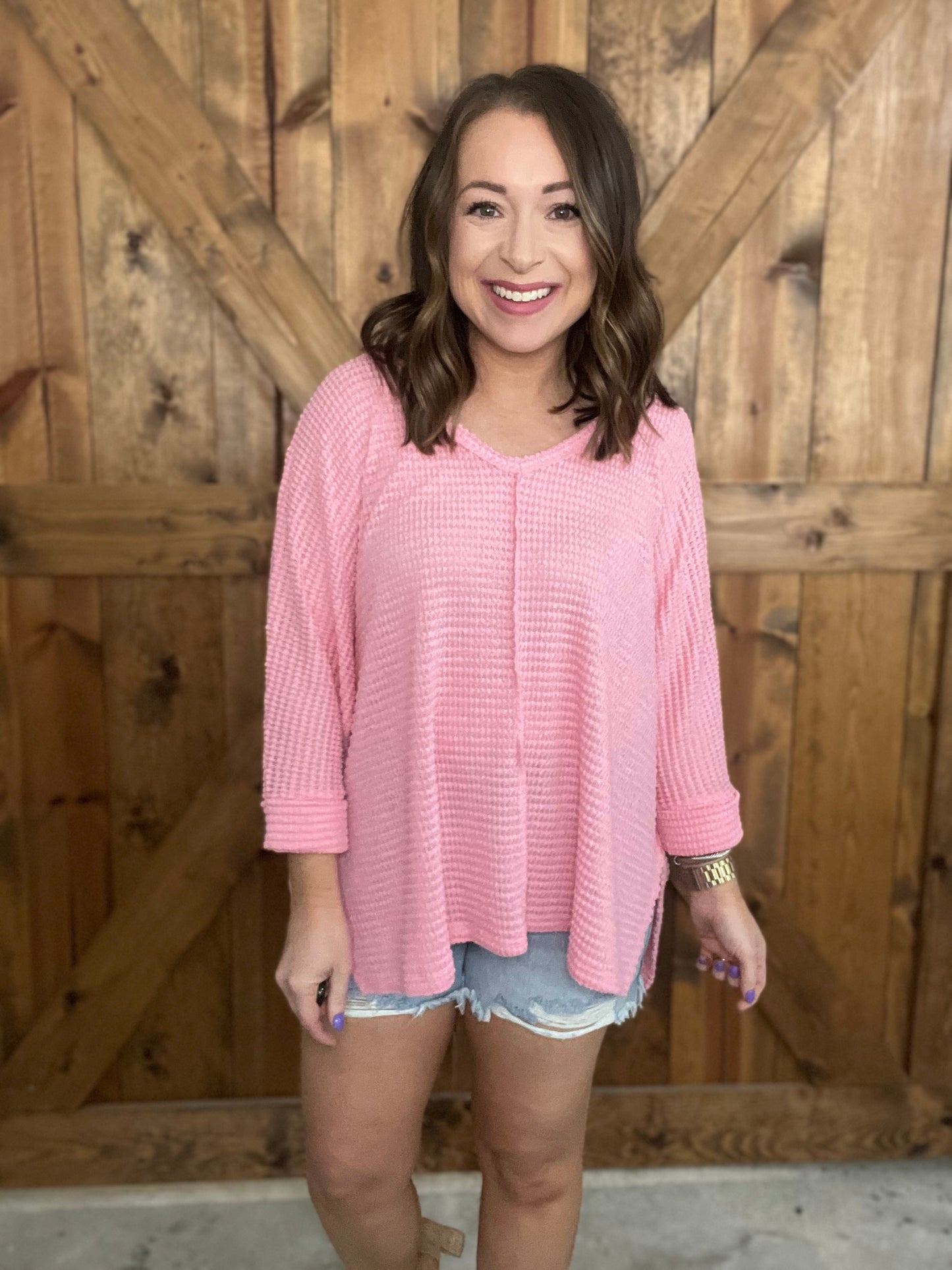 Slide into Style Top - Dk Pink