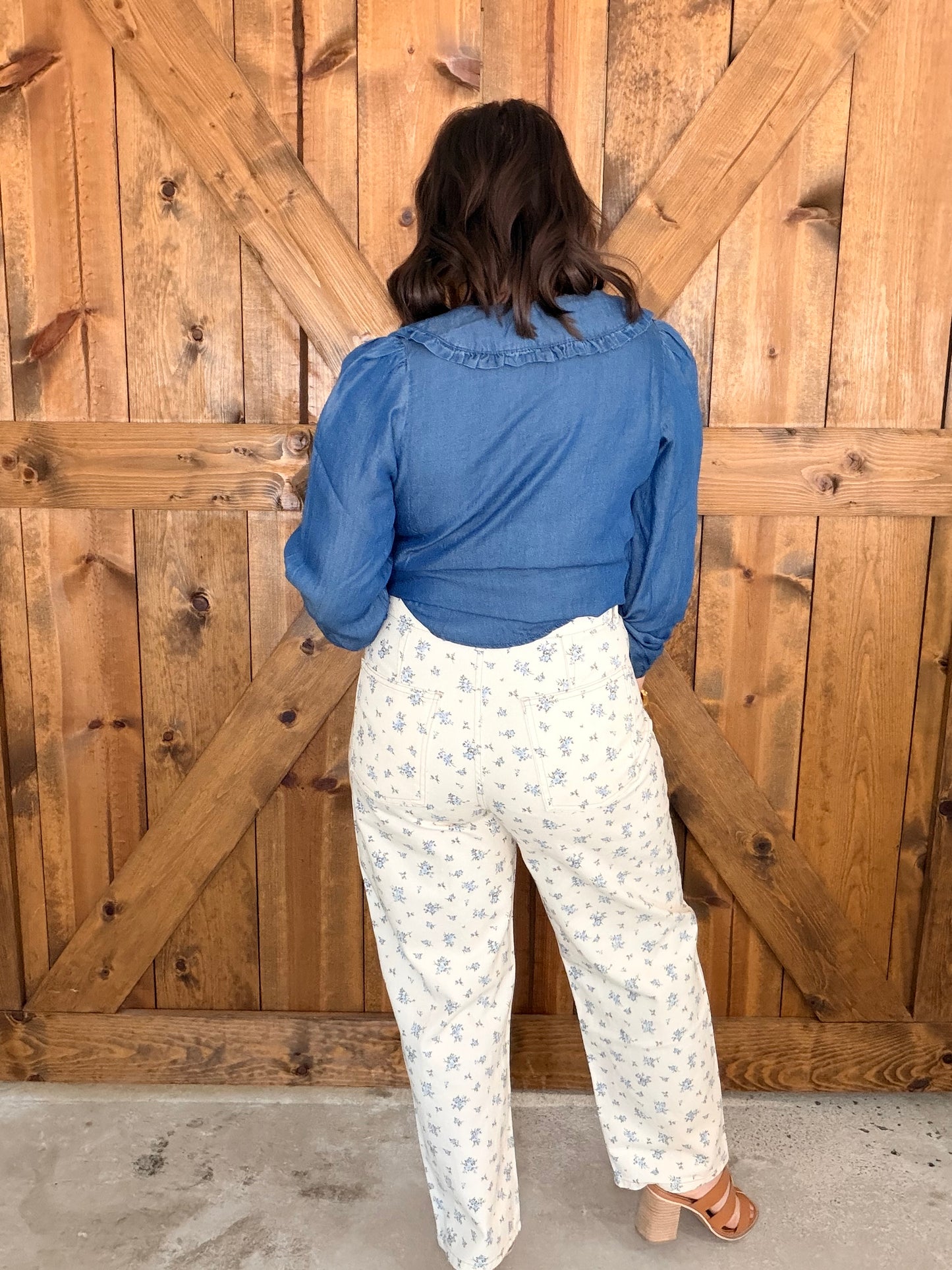 Floral Denim Pants