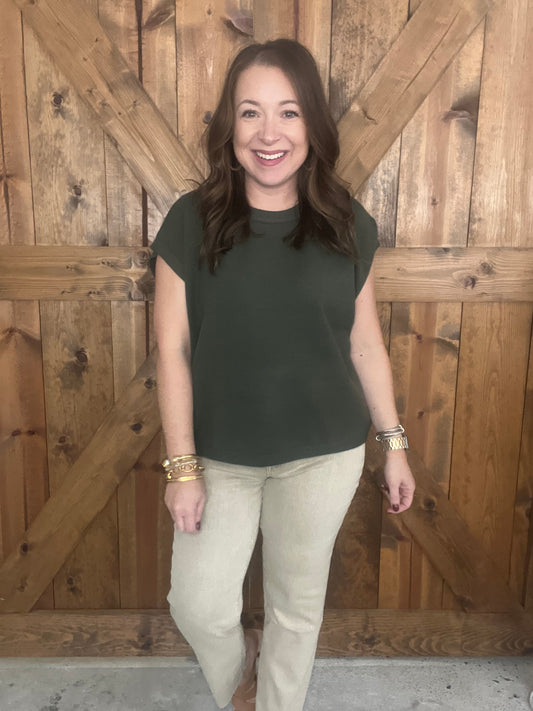 Any Day Now Top - Dk Olive