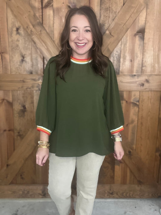 Right Down The Line Top - Olive