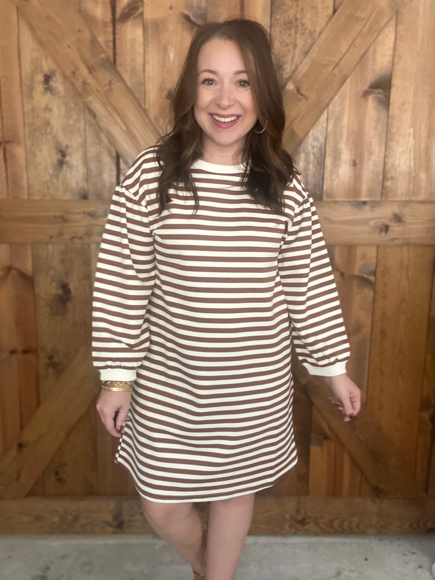Straight Away Dress - Brown