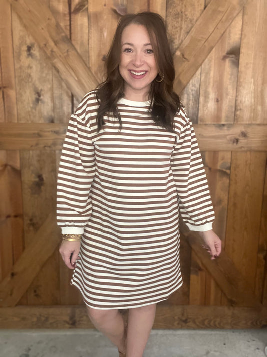 Straight Away Dress - Brown