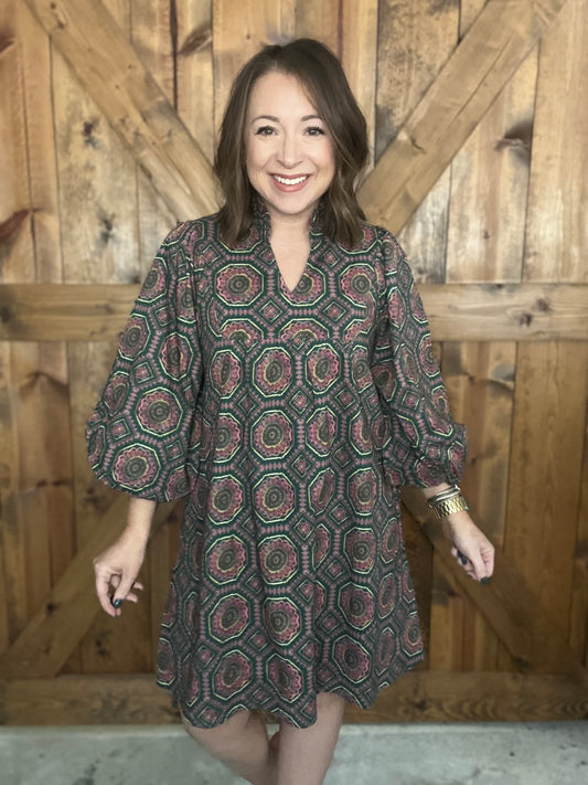 Catch a Glimpse Dress - H.Green