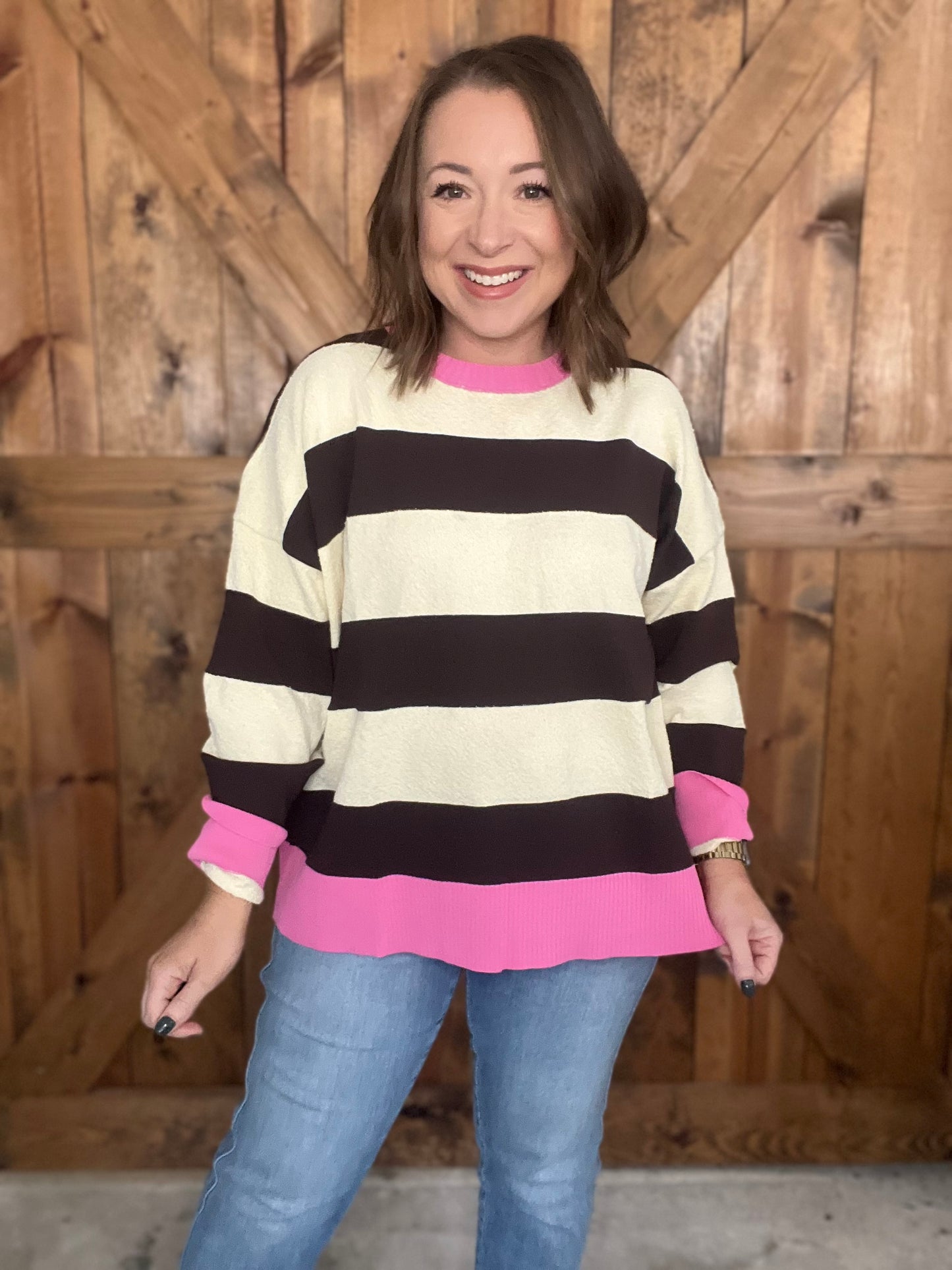 Playful Charm Sweater - Brown