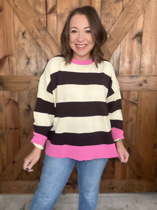 Playful Charm Sweater - Brown