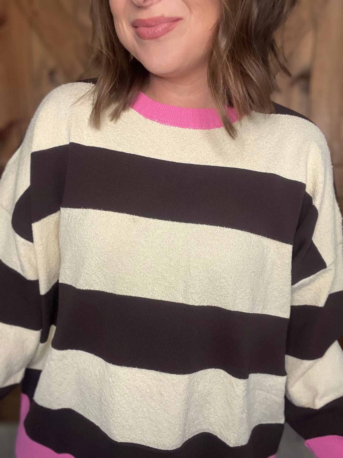 Playful Charm Sweater - Brown