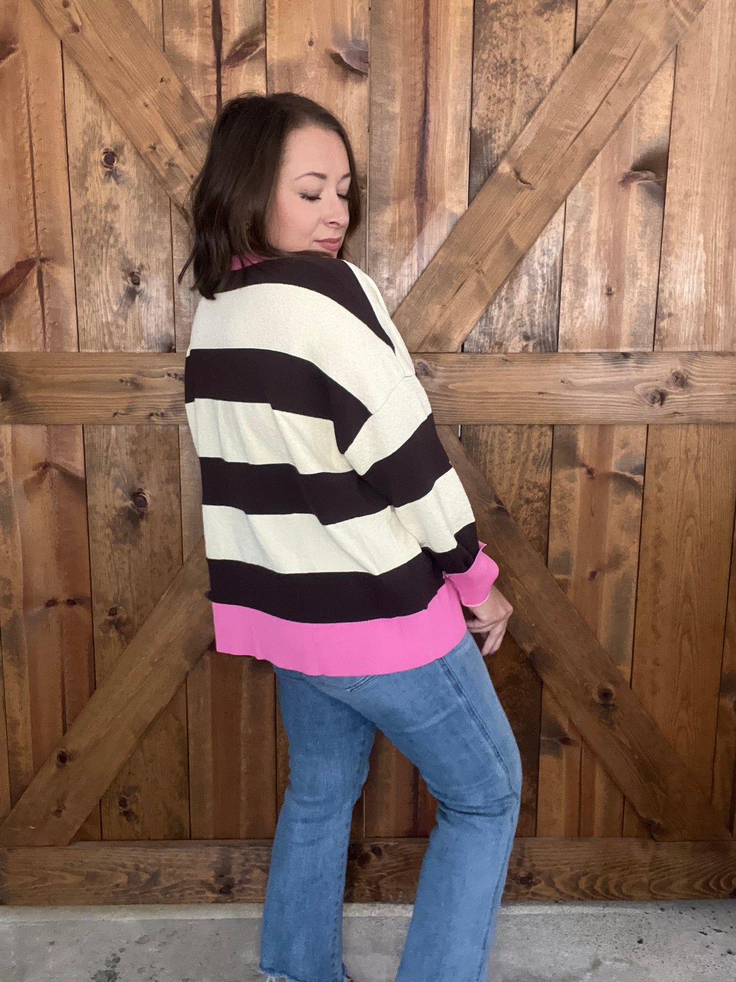 Playful Charm Sweater - Brown