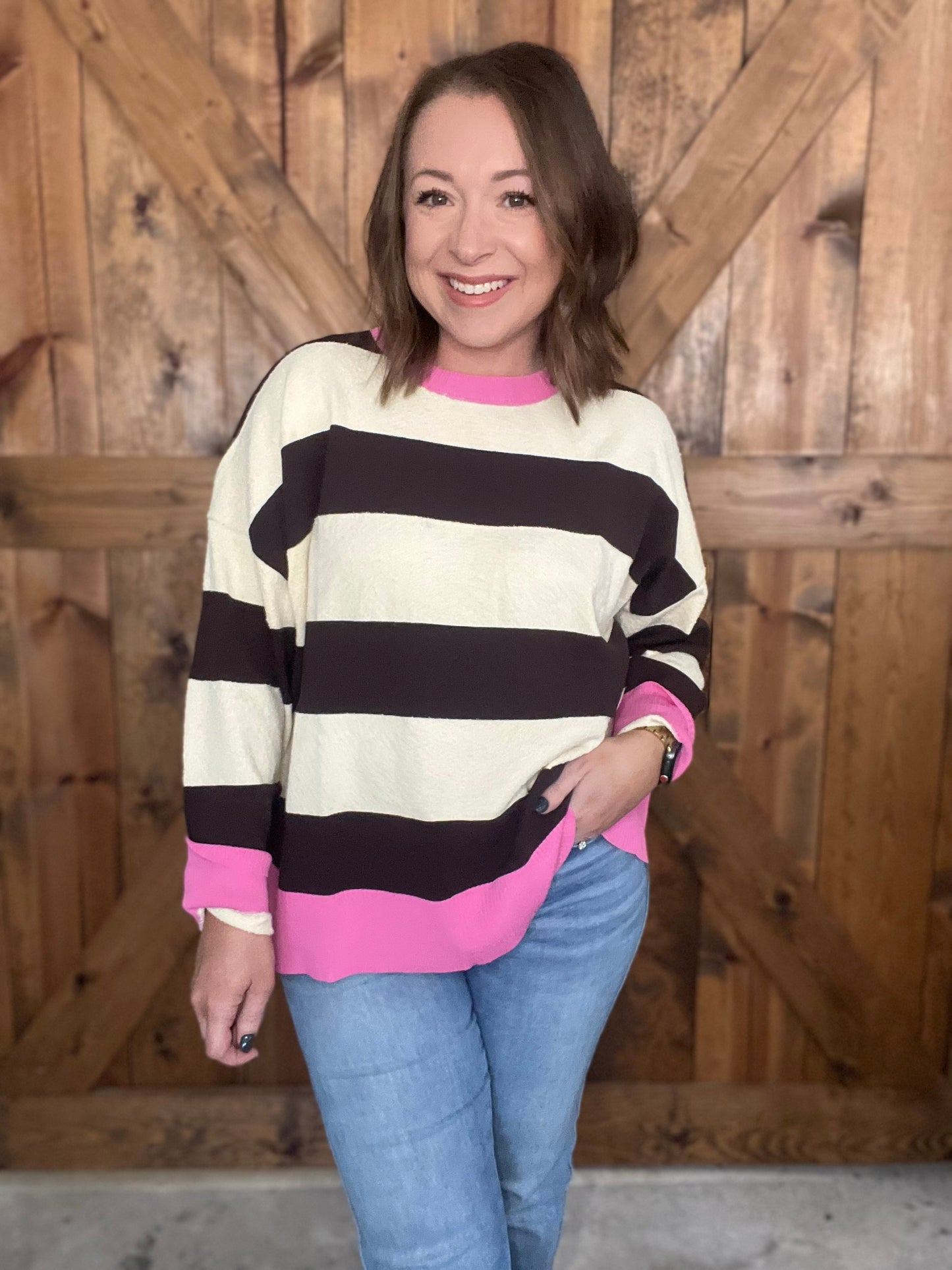 Playful Charm Sweater - Brown