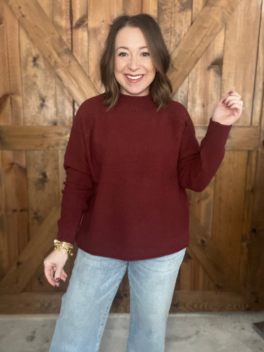 Good Day Sweater - Burgundy