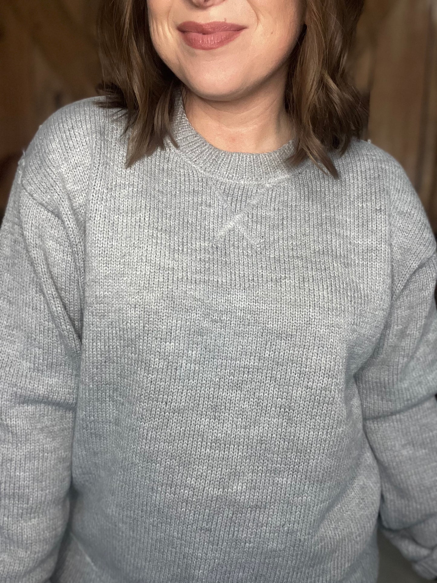 Classic Crew Neck Sweater -H Grey