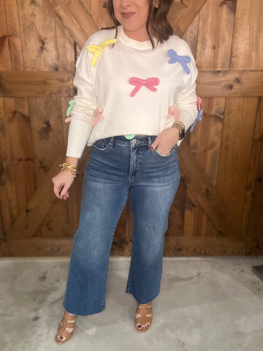 Polynesian Blue High Rise Wide Leg