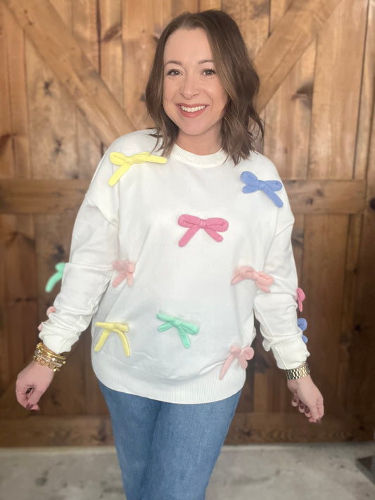 Bowtiful Top - White