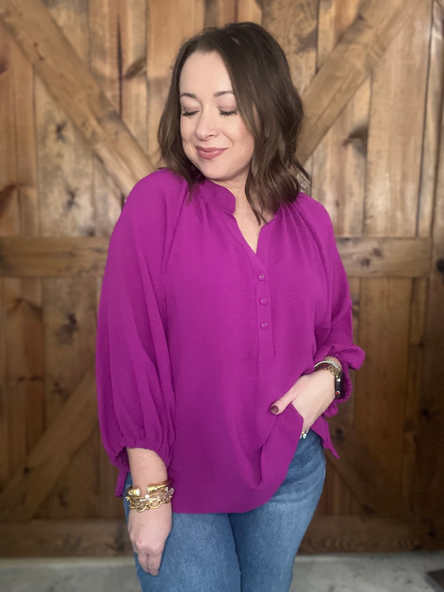 Chic Vibes Top - Magenta