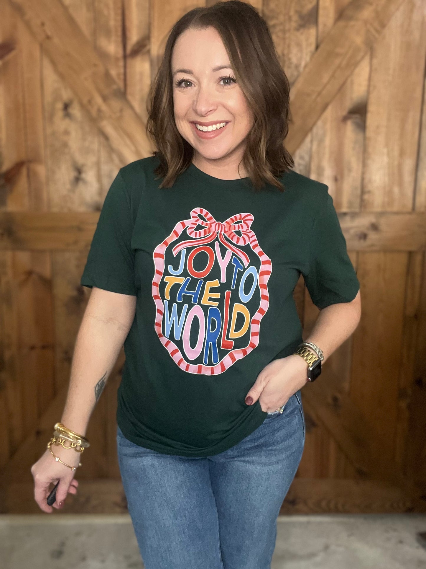 Joy To the World Bow Tee