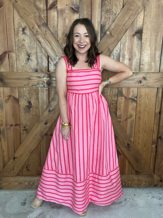 Luxe Lines Dress - Pink
