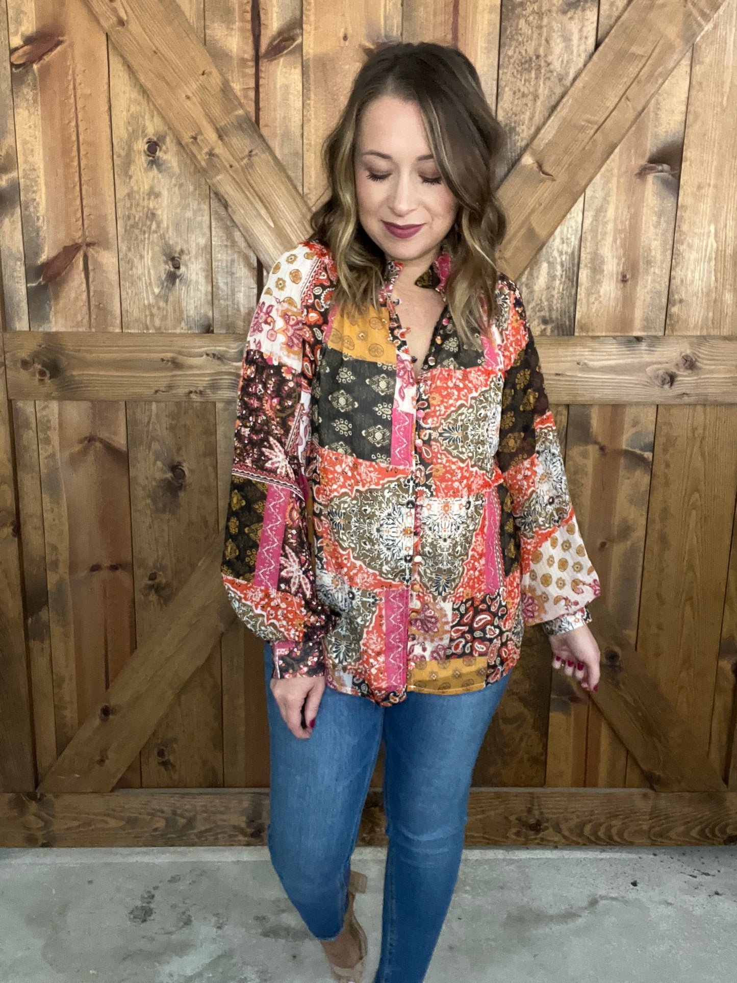 Your Pretty Heart Top - Rust Multi