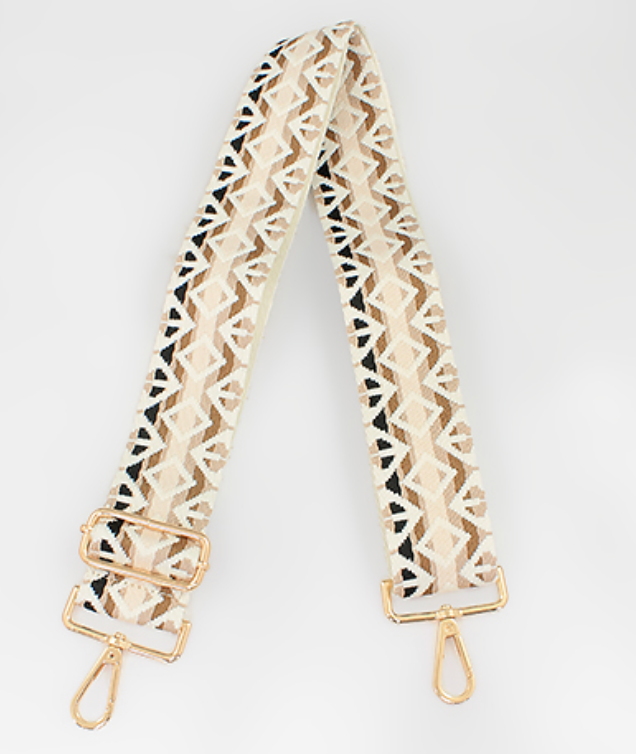 Ivory Multi Rhombus Guitar Strap