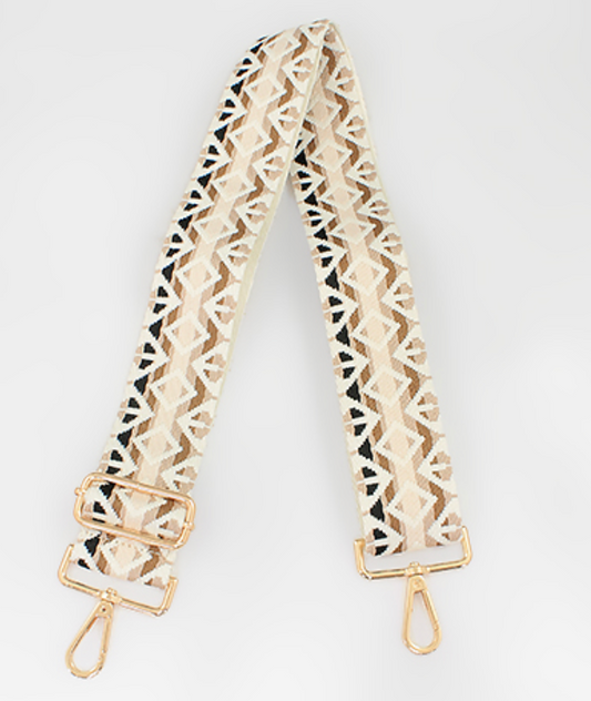 Ivory Multi Rhombus Guitar Strap