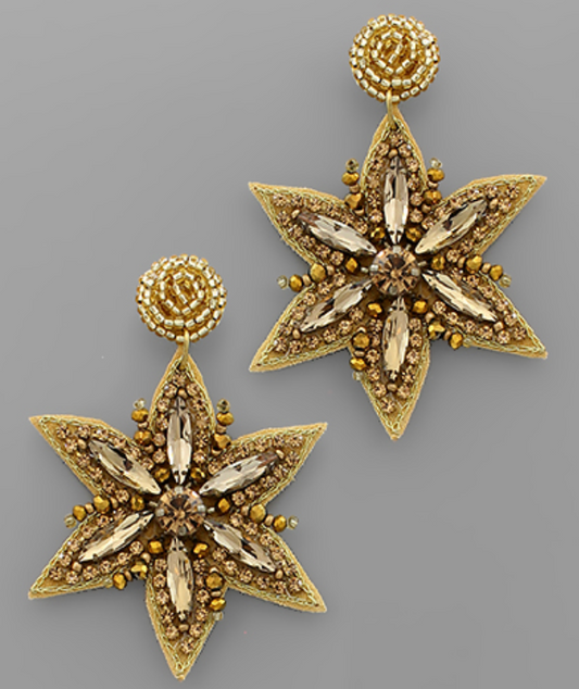 Gold Snowflake Earrings