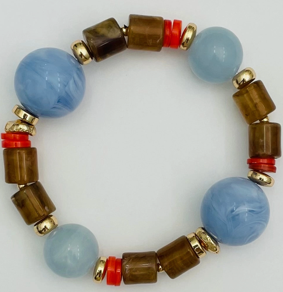 Brown/Blue Resin Bracelet