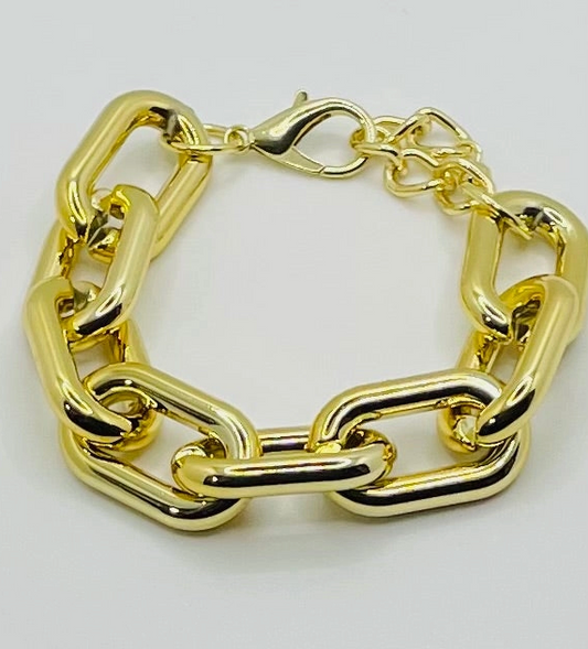 Gold Acrylic Link Bracelet