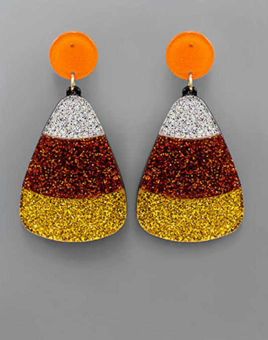 Glitter Candy Corn Earrings