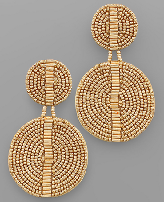 Gold Double Disc Earrings