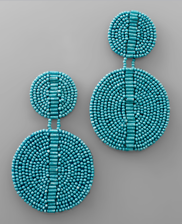 Lt Blue Double Disc Earrings