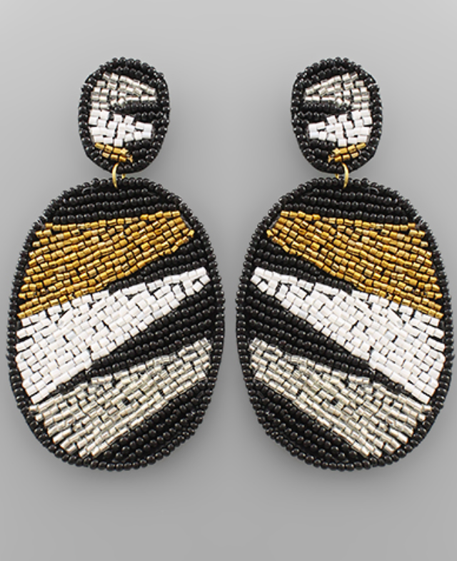 Oval Black/Gold Earrings