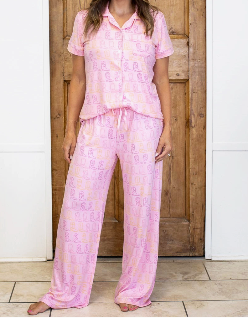 Cowgirl Walk Button Up PJ Set