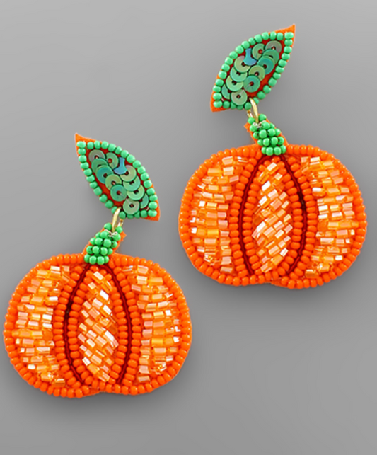 Pumpkin Bead Earrings