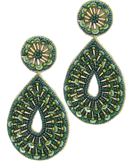 Multi Beaded Teardrop Earrings