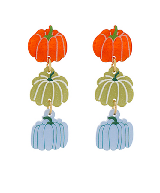 Thanksgiving Linear Pumpkin Earrings