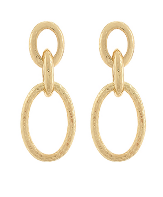 Linked & Textured Oval Earrings