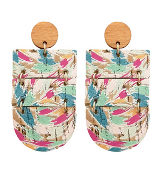 Half Oval Earrings - Multi