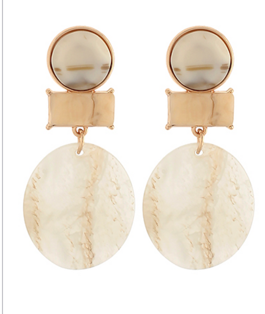 Oval & Multi Shape Earrings - Ivory