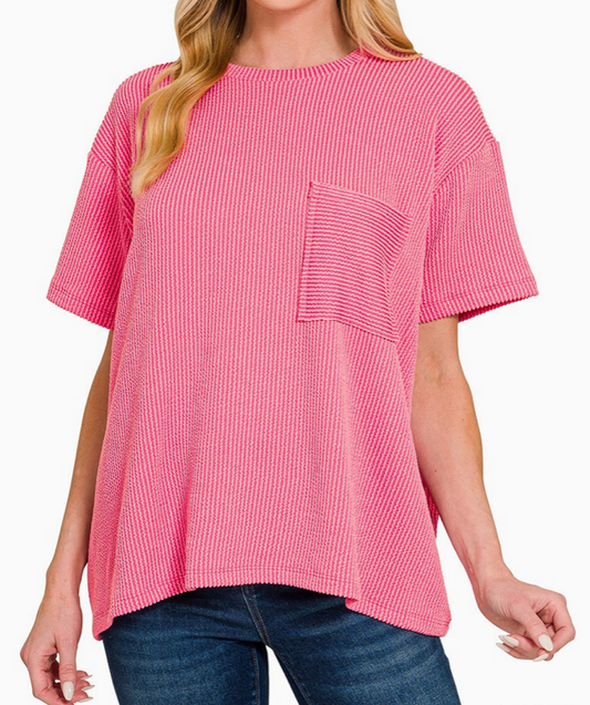 The Pocket Tee - Fuchsia